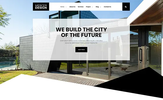 Architecture studio website with full-bleed building photography